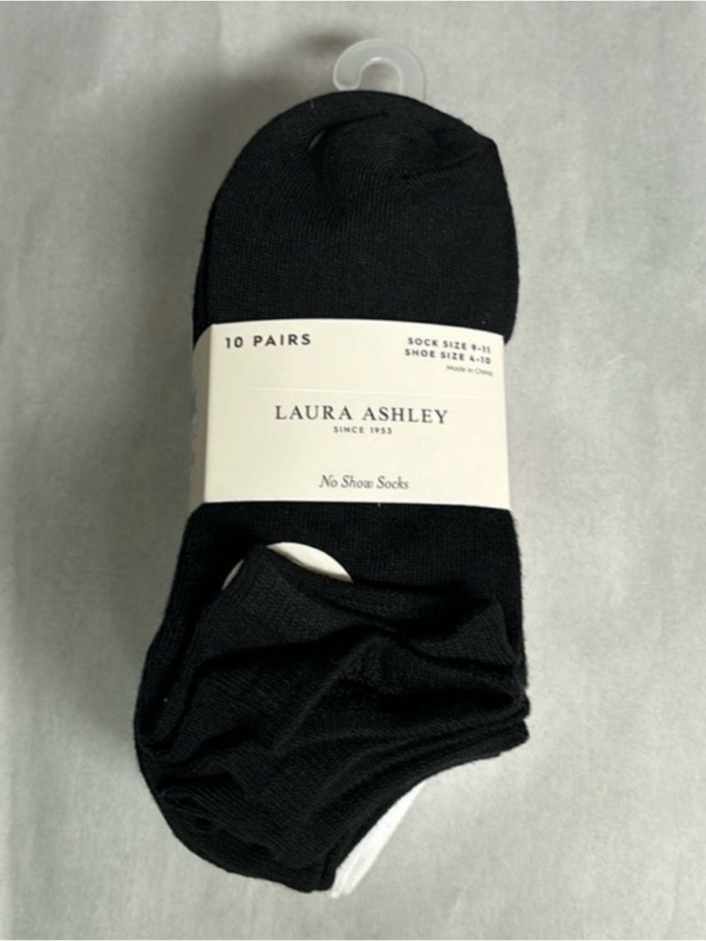 New Laura Ashley Socks Women’s 10 Pair White & Black No Show Socks Casual Active